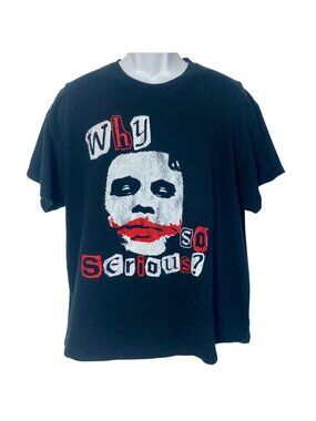 The Dark Knight Joker T Shirt Mens XL Why So Serious Heath Ledger Black